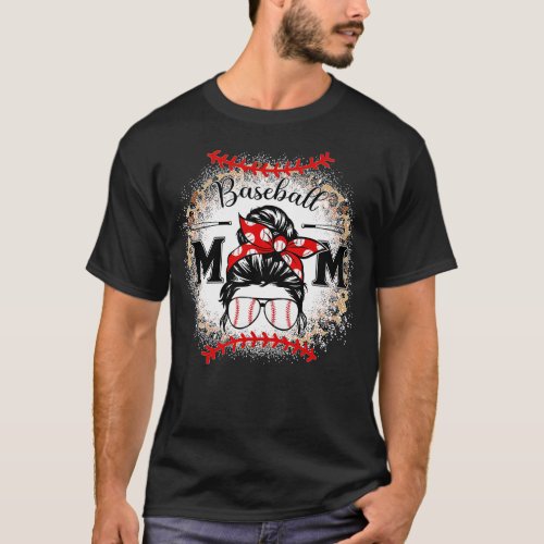 Baseball Mom Leopard Happy Mothers Day for Women G T_Shirt