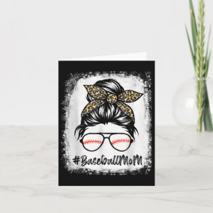 Baseball Mom Leopard Mothers Day Women Girls Baseb Card
