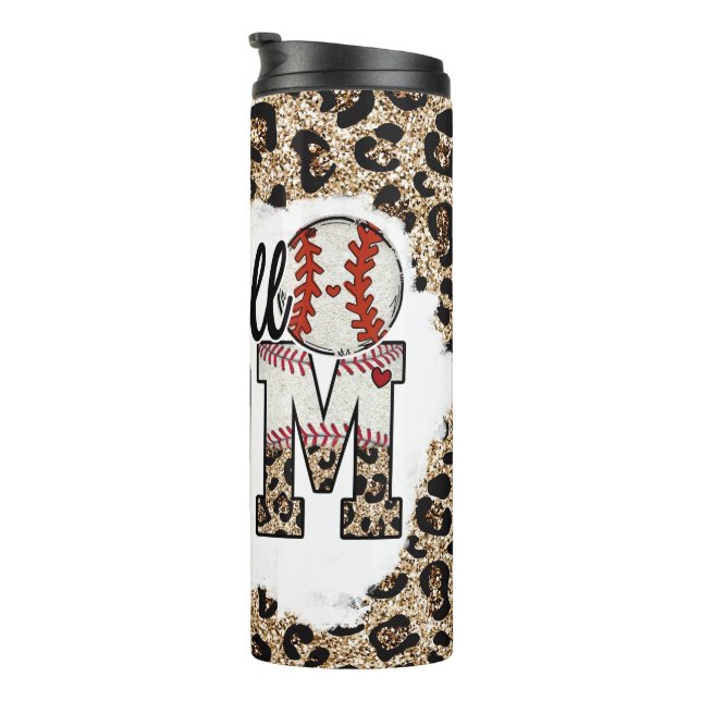 Baseball Mom Leopard Print Tumbler Sports Mama (Rotated Right)