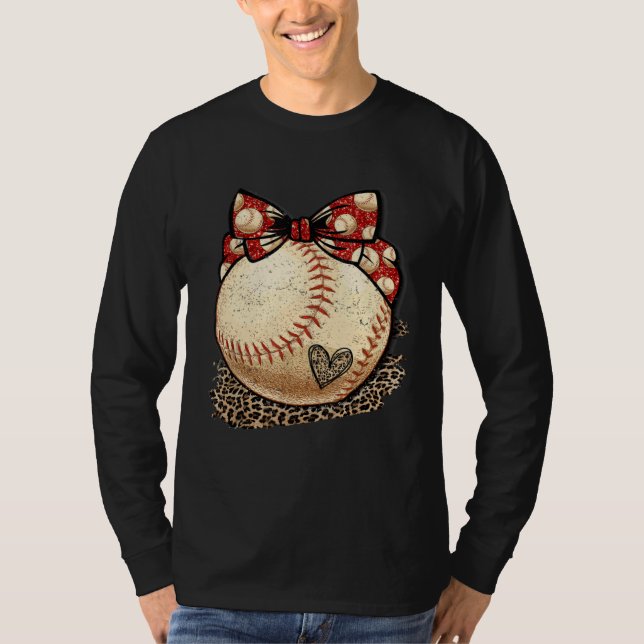 Baseball Mom Leopard  Softball Mama Mother s Day C T-Shirt (Front)
