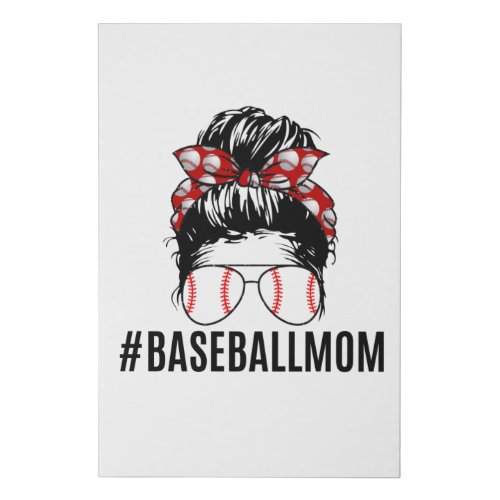 Baseball Mom Life Faux Canvas Print