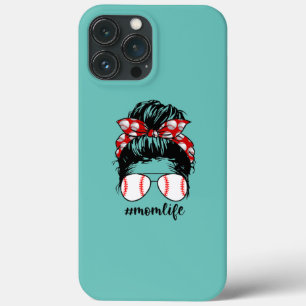 Baseball Mom Life Messy Bun Momlife Funny iPhone 13 Pro Max Case