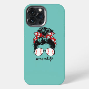 Baseball Mom Life Messy Bun Momlife Funny iPhone 13 Pro Max Case