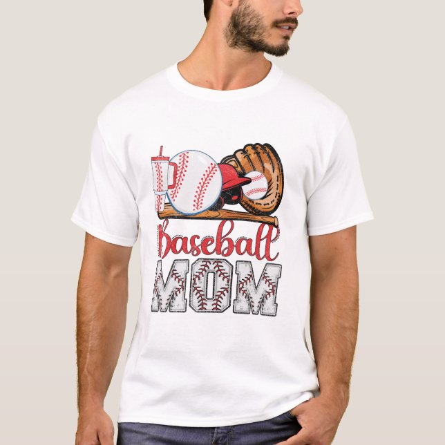 Baseball Mom Mama Baseball T-Shirt (Front)