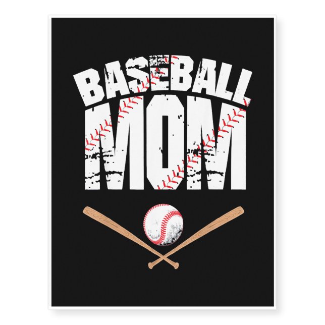 Baseball Mom mother day Temporary Tattoos (Front)