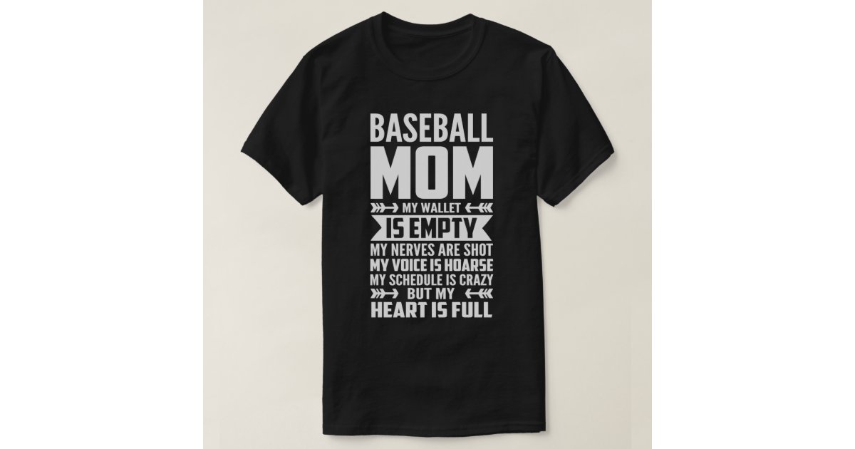 Baseball Mom My Heart Is Full Graphic Tee