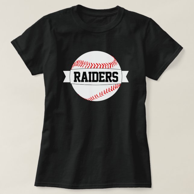 Baseball Mom or Fan Custom Team and Player Name T-Shirt (Design Front)