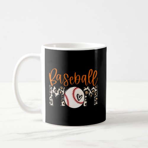 Baseball Mom Orange Leopard Baseball Mama Coffee Mug