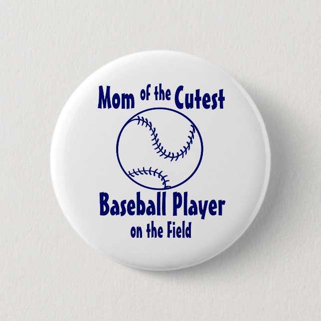 Baseball Mom Pinback Button (Front)