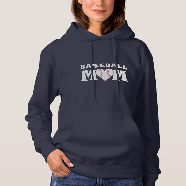 Baseball Mom Player Name and Jersey Number Hoodie (Front)