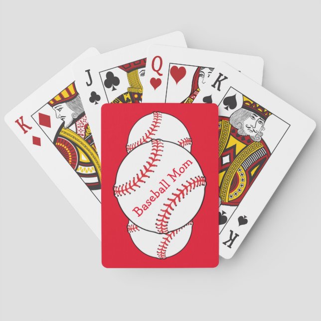 Baseball Mom Playing Cards (Back)