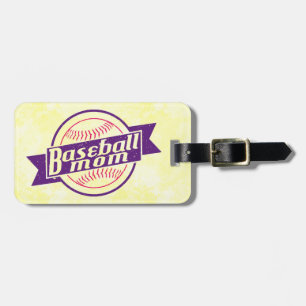 Baseball Mom Purple & Pink Luggage Tag