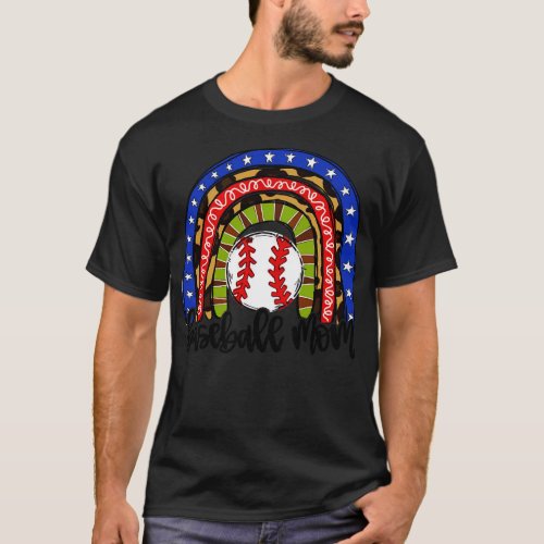 Baseball Mom Rainbow Baseball Mama T_Shirt
