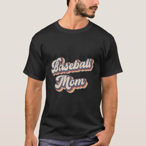 Baseball Mom Rainbow T_Shirt