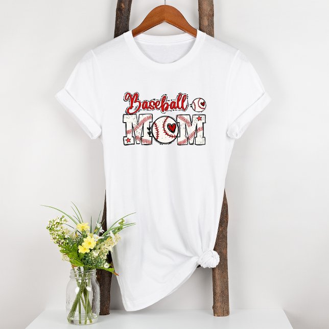 Baseball Mom Red Heart Tri-Blend Shirt (Creator Uploaded)