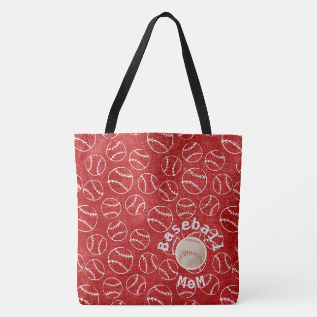 Baseball Mom Red  Print Bag (Front)