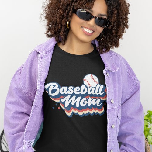 Baseball Mom Retro Style T_Shirt