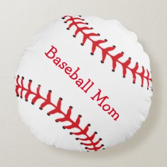 Baseball Mom Round Pillow