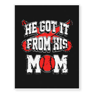 Baseball Mom Shirt Temporary Tattoos