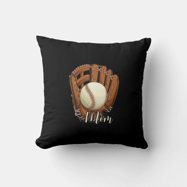 Baseball Mom Softball Mama Mother's Day Throw Pillow (Front)