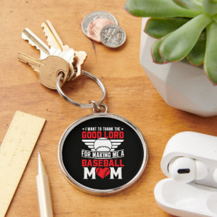 Baseball Mom Sports Parent Game Day Mother Keychain