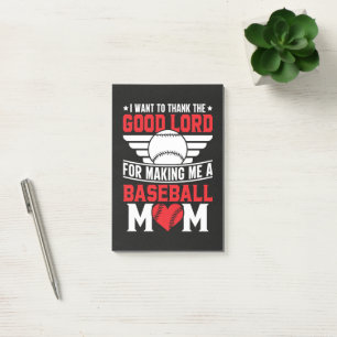 Baseball Mom Sports Parent Game Day Mother Post-it Notes