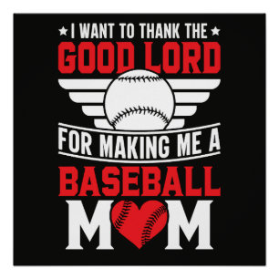 Baseball Mom Sports Parent Game Day Mother Poster