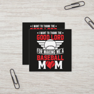 Baseball Mom Sports Parent Game Day Mother Square Business Card
