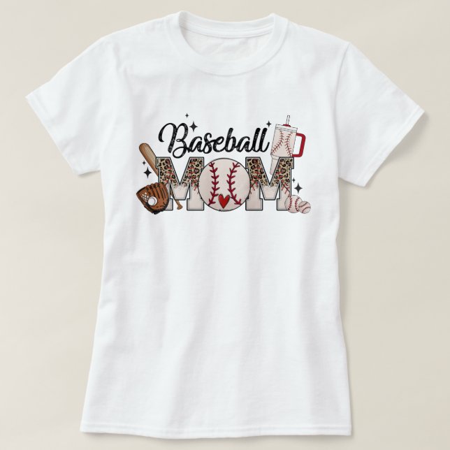 Baseball Mom T-Shirt - Perfect for Proud Sports Mo (Design Front)
