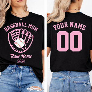 Baseball Mom Team Custom Name Number  T-Shirt