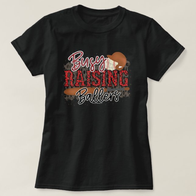 Baseball Mom Tee - Raising Ballers Graphic Tee (Design Front)