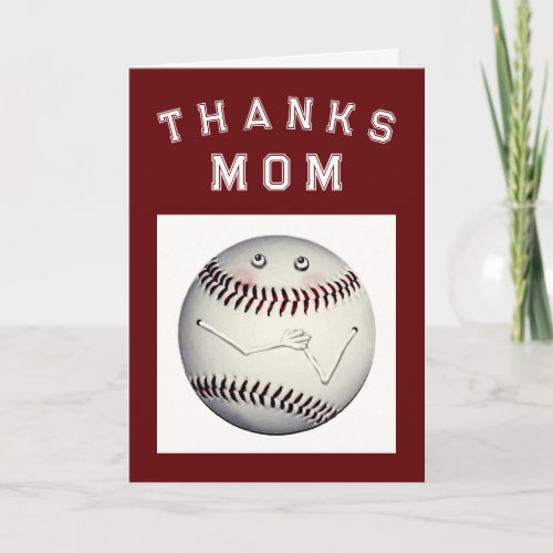 Baseball Mom Thank You Card