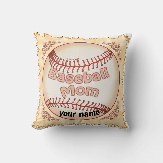 Baseball Mom  Throw Pillow (Front)