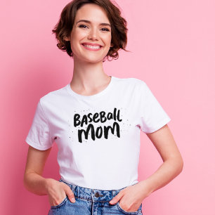Baseball mom trendy personalized black type T-Shirt