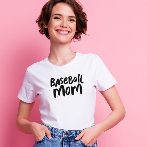 Baseball mom trendy personalized black type T_Shirt
