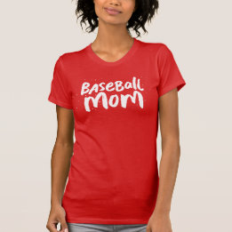 Baseball mom trendy stylish cool white text T-Shirt