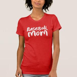 Baseball mom trendy stylish cool white text T-Shirt