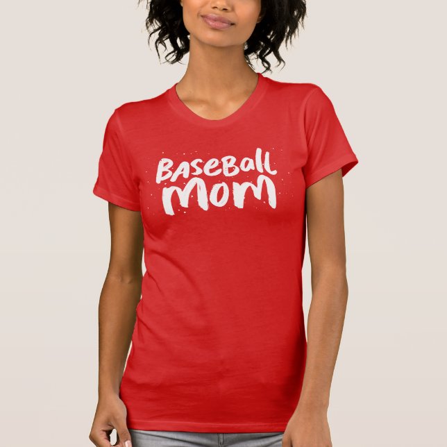 Baseball mom trendy stylish cool white text T-Shirt (Front)