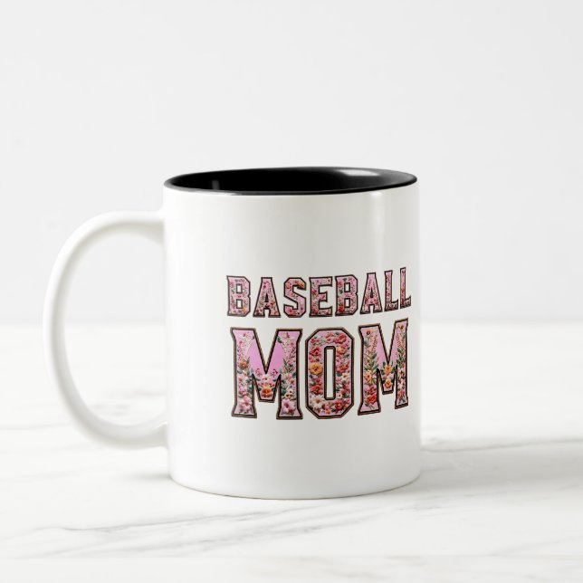 Baseball Mom  Two-Tone Coffee Mug (Left)