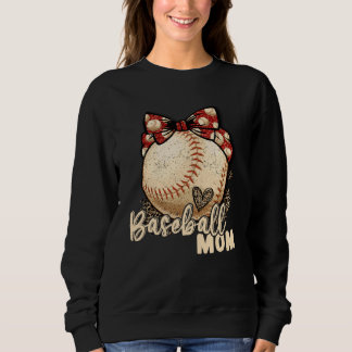 Baseball Mom Vintage Leopard Hearts For Grandma Mo Sweatshirt