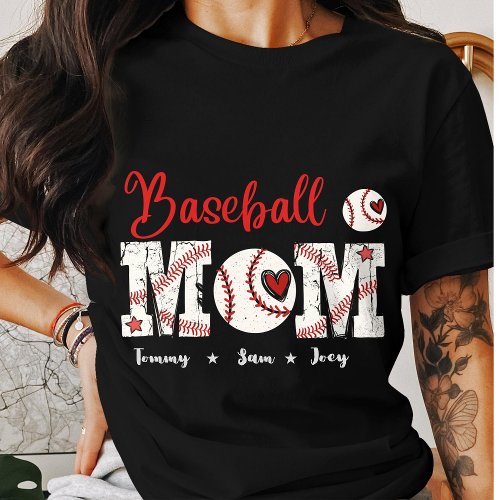 Baseball Mom_Vintage Sports_Trendy Softball Parent T_Shirt