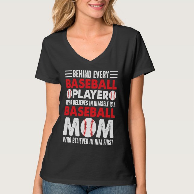 Baseball Mom Women Mother's Day Baseball   1 T-Shirt (Front)