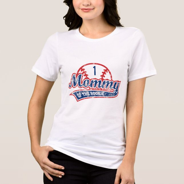 Baseball Mommy of the Rookie 1st Birthday Party Tri-Blend Shirt (Front)