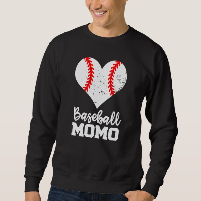 Baseball Momo Baseball Heart Grandma Momo Sweatshirt (Front)