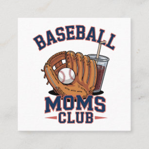 Baseball Moms Club Mother's Day Square Business Card