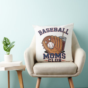 Baseball Moms Club Mother's Day Throw Pillow