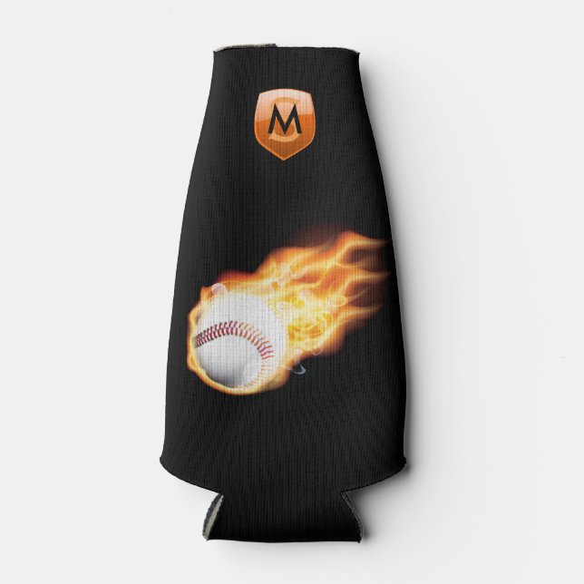 Baseball Monogram Bottle Cooler (Front)