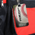 Baseball Monogram or 2-4 Letter Name Luggage Tag<br><div class="desc">Baseball sports bag or luggage ID tag personalized with a monogram or a name up to 4 letters on a photo of a baseball. Longer names will require adjusting the font size in EDIT or contact the designer via Zazzle Chat or makeitaboutyoustore@gmail.com for editing assistance and/or if you'd like this...</div>