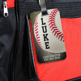 Baseball Monogram or 2-4 Letter Name Luggage Tag