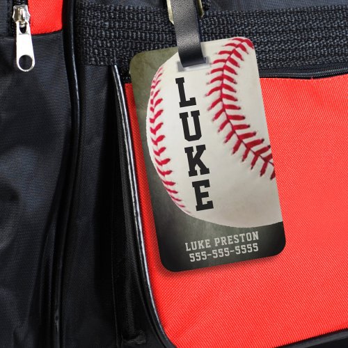 Baseball Monogram or 2_4 Letter Name Luggage Tag